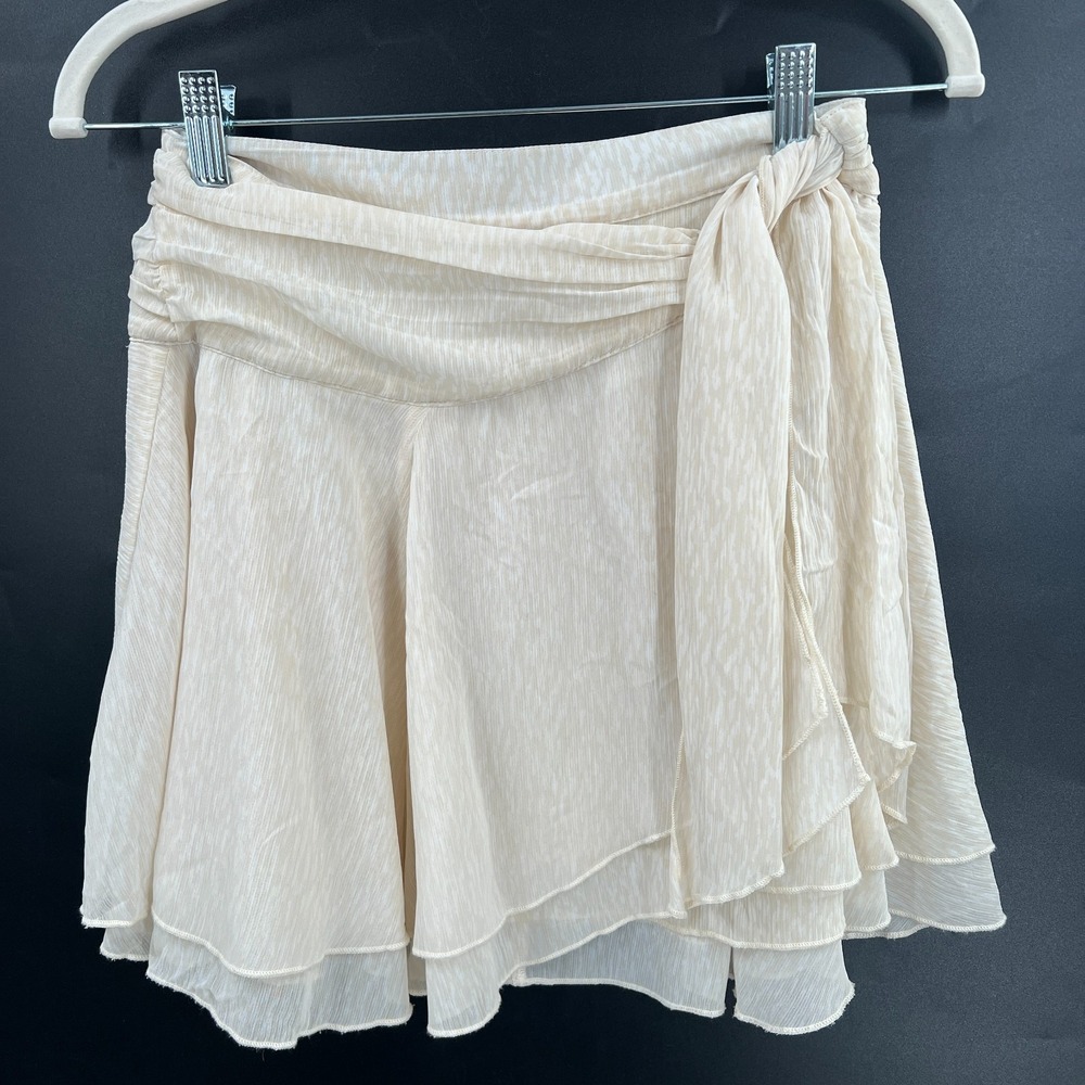 Aerie true wrap fairycore balletcore ruffle chiffon skirt ivory coquette cute S